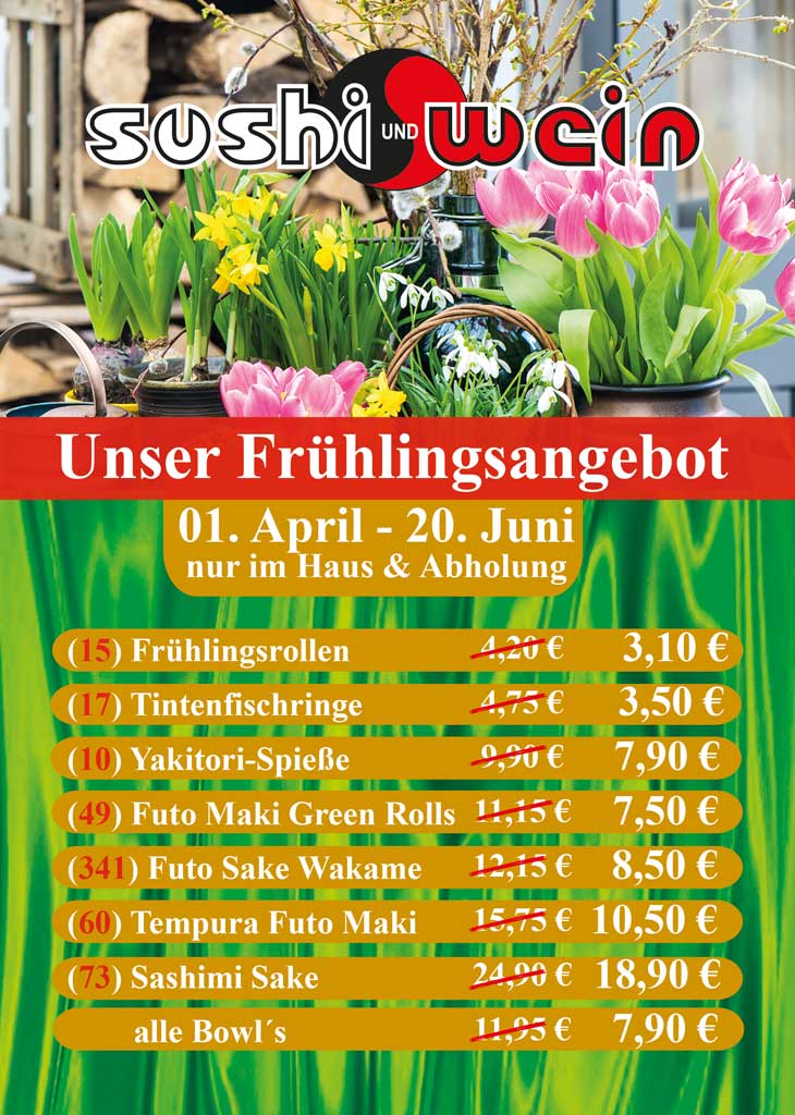 Frühlingsangebot Übersicht